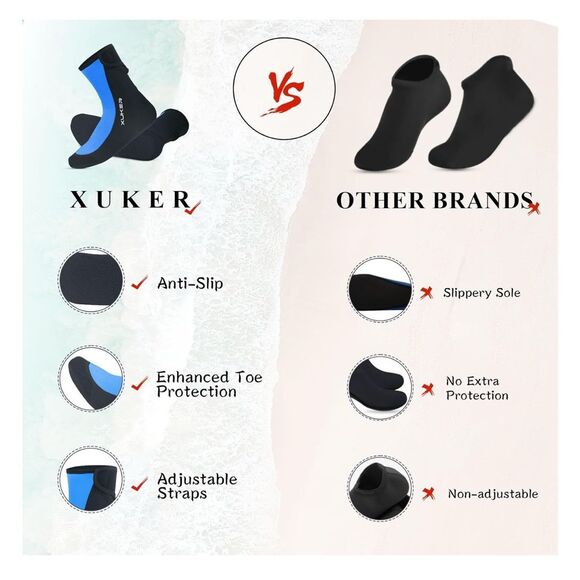 NEW Sand Proof Beach Volleyball Socks Anti Slip Quick Dry Water Socks Swim Dive - Picture 5 of 6